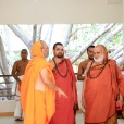 The Ubhaya Jagadgurus then graced the Bharati Tirtha Vidyarthi VilasaH building, built around the 22 year-old banyan tree that had been planted by Sri Mahasannidhanam during His Vijaya Yatra in 1995