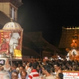 Jagadgurus led in procession to the Krishna Vilas Palace complex
