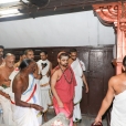 Sri Sannidhanam gracing the Karamana Agrahara and having Darshan at the Gomati Amba Sameta Satyavageeshwara Swamy temple