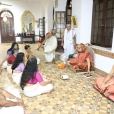 Jagadgurus giving Darshan to the members of the Royal Family of Kerala