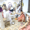 Jagadgurus giving Darshan to the members of the Royal Family of Kerala
