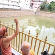 Sri Sannidhanam at Mitranandapuram, blessing the renovation of the pond of the Sri Padmanabhaswamy temple