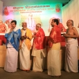 Jagadgurus gracing a Guru Vandana Program organised at the Pattom Thanupillai Memorial Priyadarshini Hall in East Fort