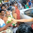 Jagadgurus being with Poornakumbha by devotees led by authorities of the famous temple of Lord Subrahmanya at Tiruchendur