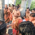 Jagadgurus inaugurating the Ananda Vilas granite Mandapam an an offering from the Sringeri Math