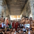 Jagadgurus inaugurating the Ananda Vilas granite Mandapam an an offering from the Sringeri Math