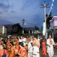 Sri Sannidhanam being led in a procession to the Sringeri Shankara Math in Thyagaraja Nagar