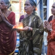 Sri Sannidhanam being led in a procession to the entrance of the massive Nellaiappar temple